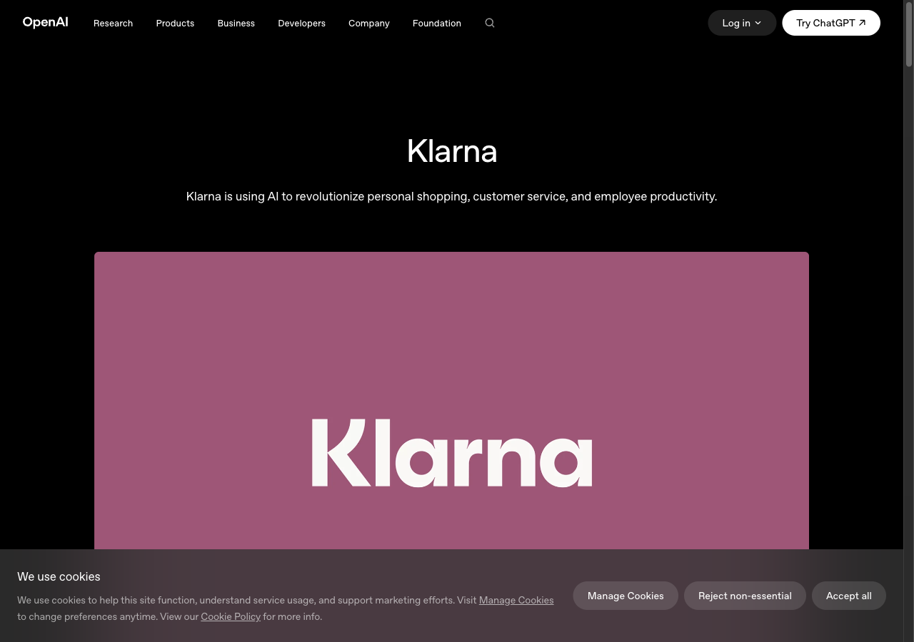 Klarna AI — case OpenAI